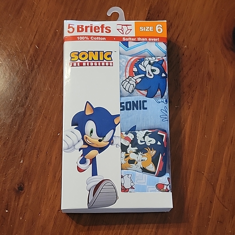 Sonic New 5pk Boys Briefs - Size 6